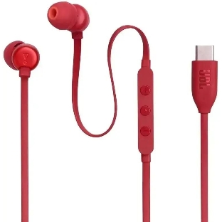 Проводные наушники JBL Tune 310C красный, внутриканальные, USB Type-C