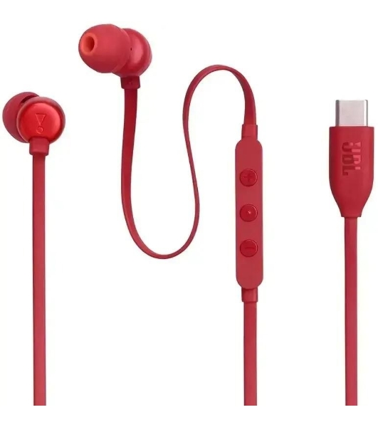 Проводные наушники JBL Tune 310C красный, внутриканальные, USB Type-C