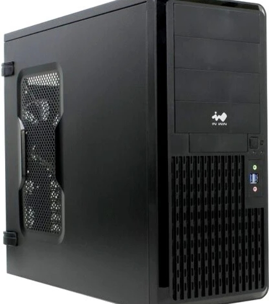 Компьютерный корпус Midi Tower InWin PE689 Black USB 3.0*2+A(HD)+fron fan 120мм*1+rear fan 120мм*1+ 2*2SATA+1*1SATA+Intrusion Switch/holes for SL20” ATX RACKMOUNT*(без блока питания)