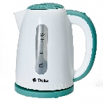 Чайник электрический DELTA DL-1106 белый с мятным 1.7 л, 2,2кВт, фото 1