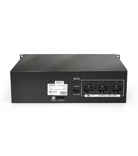 Источник бесперебойного питания ExeGate EP270874RUS Power RM Smart UNL-1500 LCD 1500VA, черный, 3U, 3 евророзетки, USB