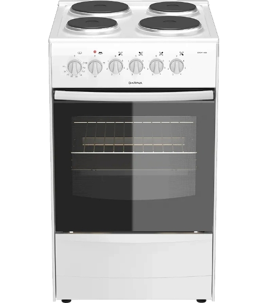 Плита электрическая Darina 1B EM 341 406 W белый/черный, конфорок 4 шт, духовка 50 л, 50 см x 85 см x 56 см