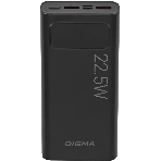 Портативный аккумулятор Digma DGPF20A 20000mAh QC3.0/PD3.0 22.5W 3A 2xUSB-A/USB-C черный, фото 1