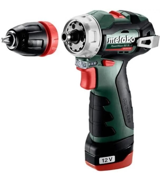 Дрель-шуруповерт Metabo Power Maxx BS BL, 12 В, 2 Ач, 34Нм, щеточный