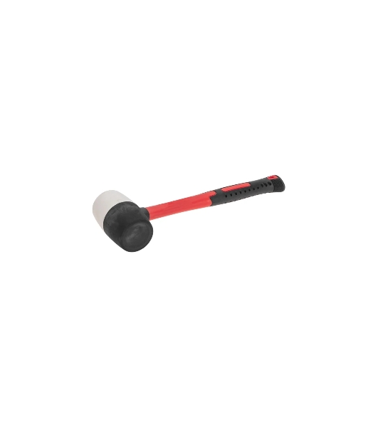 Киянка резиновая Kranz KR-12-8153 450 г, черно-белая резина, фибергласовая рукоятка