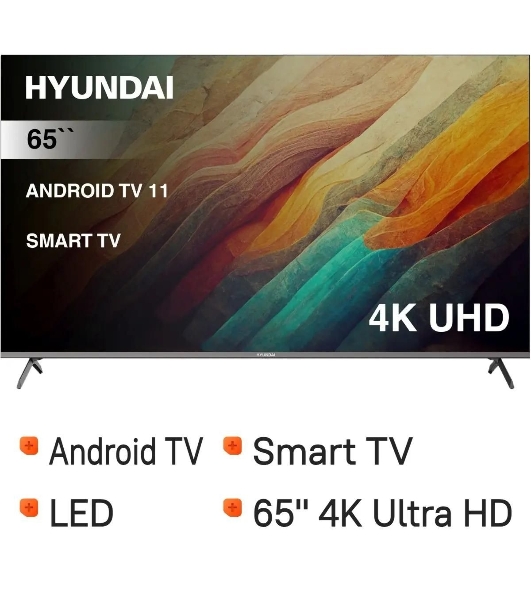 Телевизор Hyundai 65' H-LED65BU7006 черный LED UHD 60Hz Smart TV