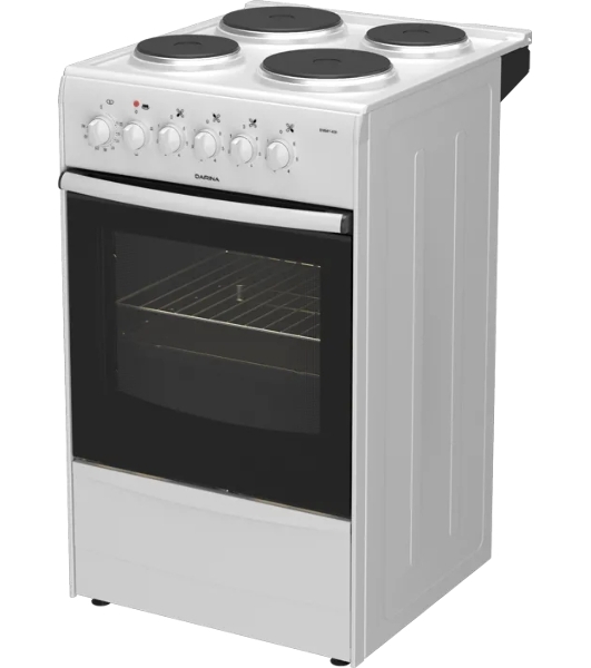 Плита электрическая Darina 1B EM 341 406 W белый/черный, конфорок 4 шт, духовка 50 л, 50 см x 85 см x 56 см