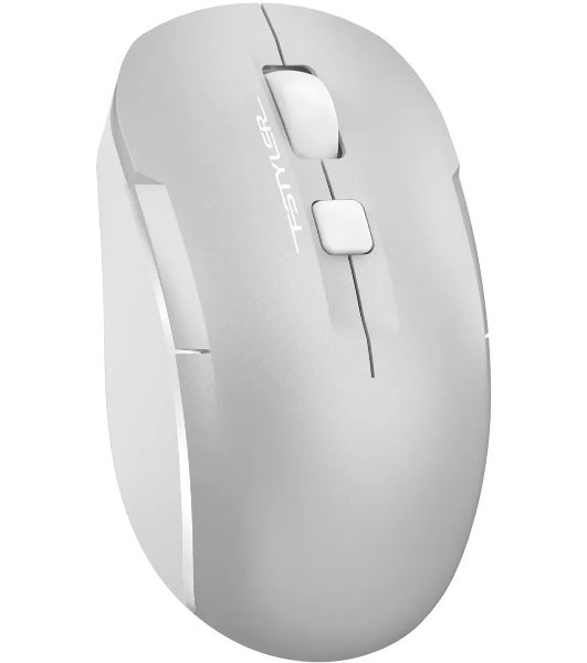 Мышь беспроводная A4Tech Fstyler FB26CS Air2 серебристый/белый, 2000 dpi, радиоканал, Bluetooth, USB, кнопки - 4