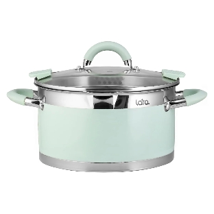 Кастрюля Lara LR02-542 MINT 20x11см, 3,3 л, носик, индукционное дно, крышка с бортом, полипропилен, силикон, нержавеющая сталь