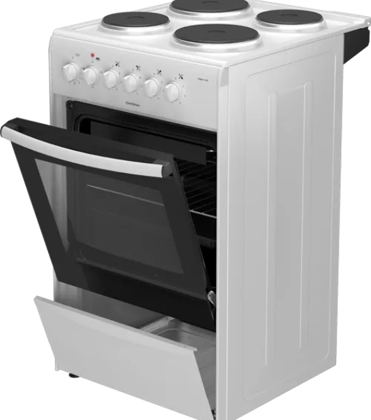Плита электрическая Darina 1B EM 341 406 W белый/черный, конфорок 4 шт, духовка 50 л, 50 см x 85 см x 56 см
