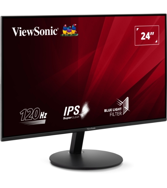 Монитор 23.8' ViewSonic VA24E1-H IPS 1920x1080, 120 Гц, 5 мс, 16:9, 250 кд/м², HDMI 1.4, VGA, черный