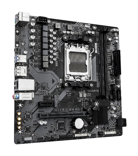 Материнская плата Gigabyte B840M-H, AM5, AMD B840, 2xDDR5, 4xSATA, 1xM.2, 1xPCIe 4.0 x16, 1xPCIe x1, 1xHDMI, 1xDP, 1x1Gb LAN, 1xUSB-A 10Gbps, 1xUSB-A 5Gbps, 4xUSB-A 2.0, 1xPS/2, 3x3.5 мм, 7.1, mATX