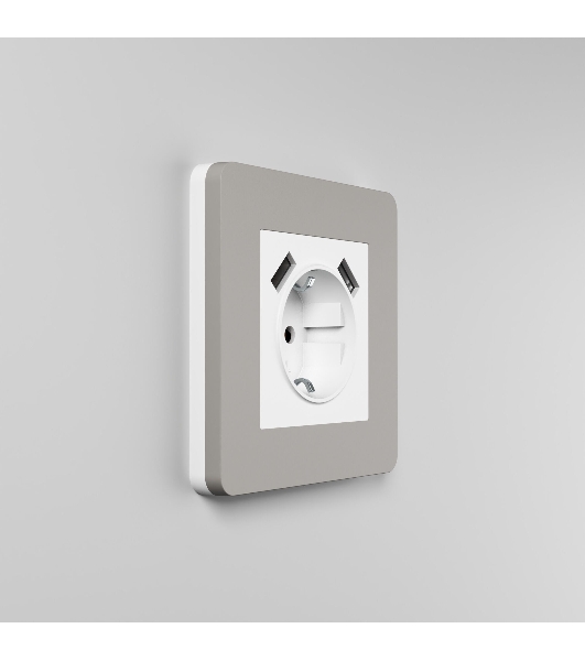 Рамка на 1 пост WERKEL Split (дымчатый/белый, soft-touch) W0013067
