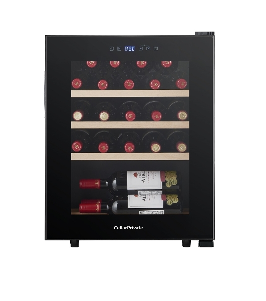 Винный шкаф Cellar Private CP023 черный, 60 л, 1 отсек, 23 бут.