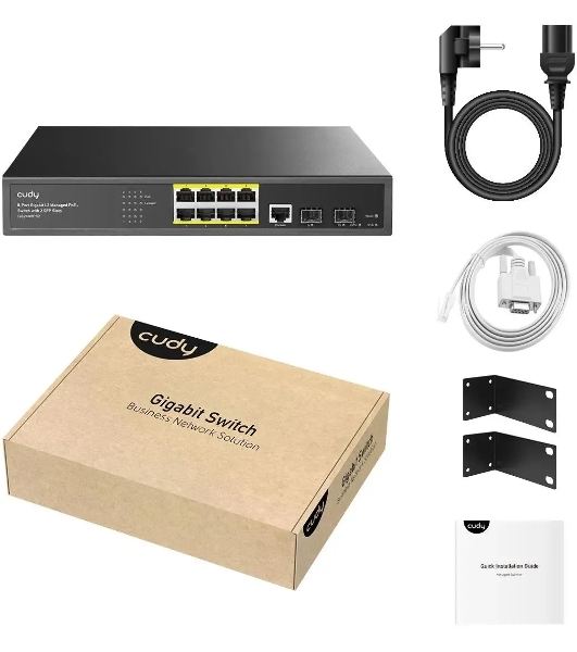Коммутатор Cudy GS2008PS2, 8×1 Гбит/с, 2×1 Гбит/с SFP