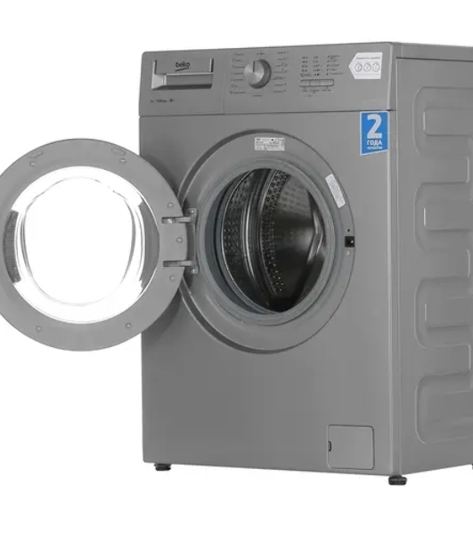 Стиральная машина Beko WRE 65P1 BSS серебристый, загрузка фронтальная 6 кг, 1000 об/мин., класс: А