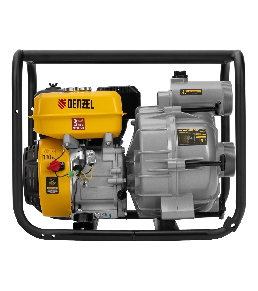 Мотопомпа бензиновая для грязной воды Denzel PX-80D7, 7 л.с., 3', 1300 л/мин, глуб 8 м, напор 30 м