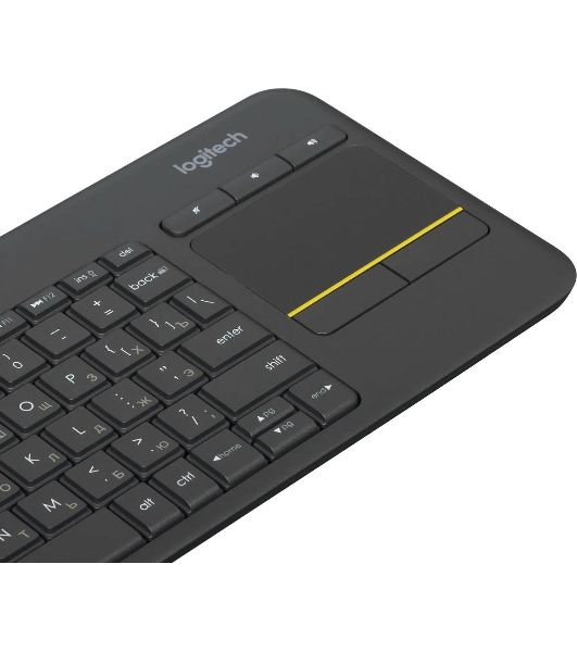 Клавиатура Logitech K400 Wireless Touch Plus беспроводная, радиоканал, чёрный