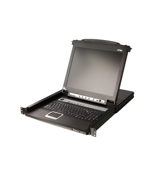 Портовый переключатель 16 с KVM консолью ATEN 16-Port PS/2-USB VGA Single Rail 17.3' 1920 x 1080 @ 60 Hz LCD KVM Switch