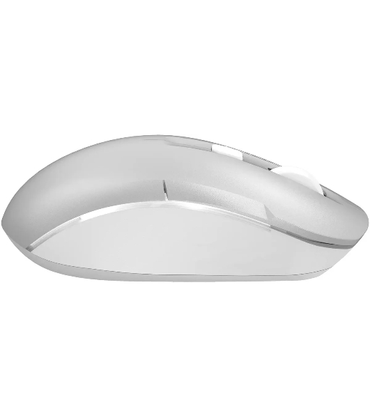 Мышь беспроводная A4Tech Fstyler FB26CS Air2 серебристый/белый, 2000 dpi, радиоканал, Bluetooth, USB, кнопки - 4