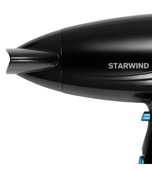 Фен Starwind SHD 7066 черный/синий, 1600 Вт, компактный, ионизация
