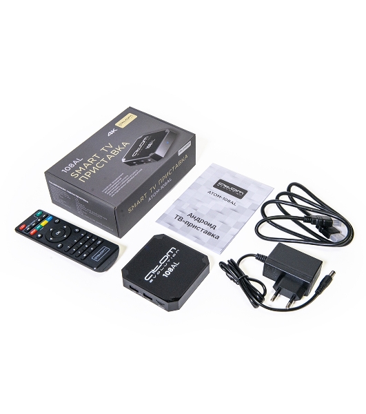 Приставка Смарт ТВ ATOM-108AL (Android TV Box), Allwinner H313, 1/8Gb, АTOMevolution