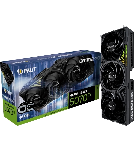 Видеокарта Palit NVIDIA GeForce RTX 5070 Ti GamingPro OC 16Gb PCI-E 256bit GDDR7 2295/30000 HDMIx1 DPx3 HDCP Ret