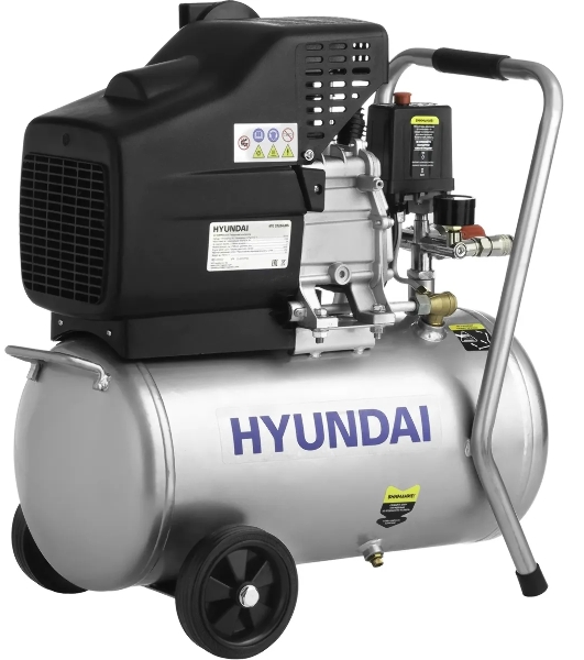 Компрессор поршневой Hyundai HYC 23224LMS масляный 130л/мин 24л 1500Вт серебристый/черный