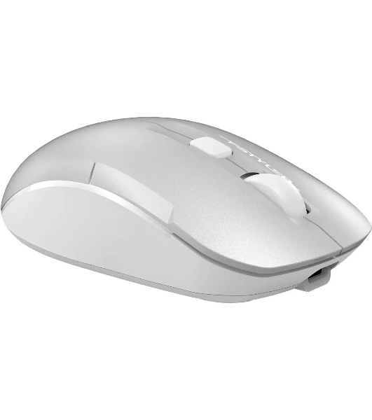 Мышь беспроводная A4Tech Fstyler FB26CS Air2 серебристый/белый, 2000 dpi, радиоканал, Bluetooth, USB, кнопки - 4
