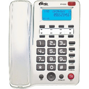 Телефон проводной Ritmix RT-550 белый/серый