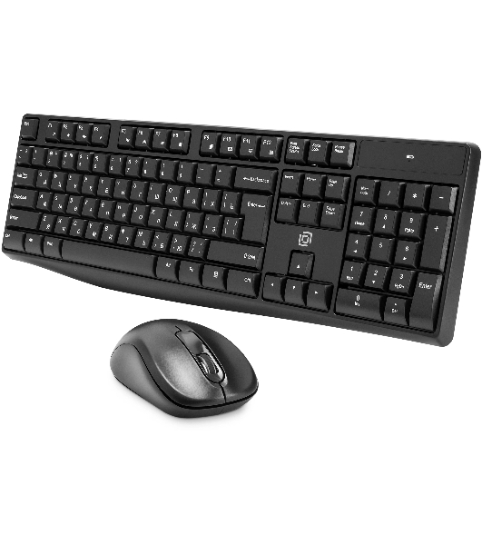 Комплект клавиатура+мышь Oklick S260W беспроводной, USB, 1600 DPI, чёрный