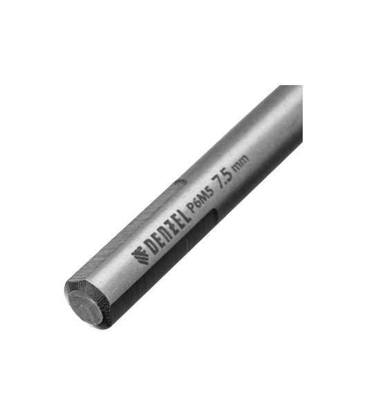 Сверло спиральное по металлу Denzel 7,5 x 109мм, Р6М5, Golden Tip, многогранная заточка