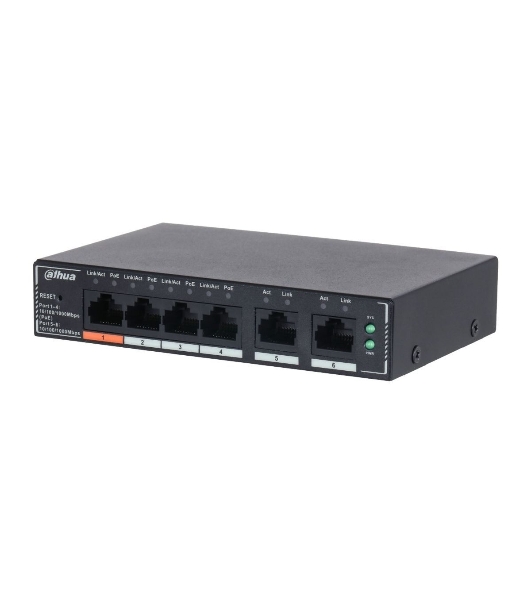 Коммутатор Dahua DH-SG4006P, 6×1 Гбит/с, управляемый
