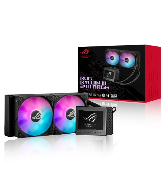 Система жидкостного охлаждения ASUS ROG RYUJIN III 240 ARGB Black, 240 мм, 2x120 мм, ARGB
