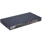 Коммутатор Hikvision DS-3E0318P-E(B), 16×1 Гбит/с PoE + 2×1 Гбит/с, неуправляемый, фото 1