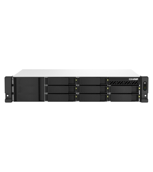 Сетевое хранилище SMB QNAP TS-873AeU-RP-4G NAS 8 HDD trays, 2x 2.5 GbE. 64-bit 4-core AMD V1500B 2,2 GHz, 4 Gb. RAM (1*4 Gb) up to 32Gb (2*16 Gb), 2 x M2 2280 (PCIe Gen3 x 1), 2xPSU W/o rail kit RAIL-B02