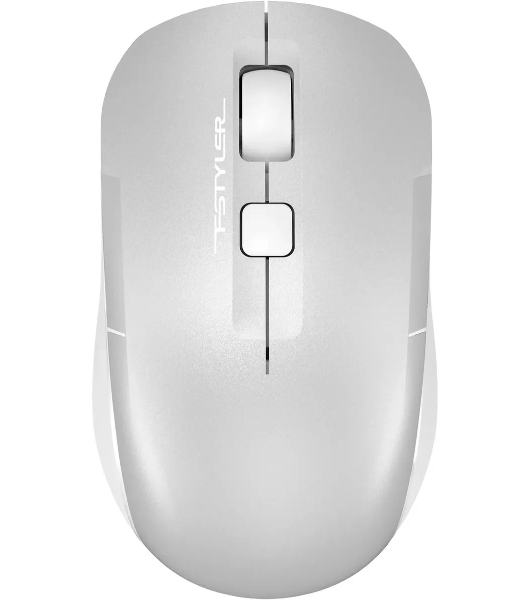 Мышь беспроводная A4Tech Fstyler FB26CS Air2 серебристый/белый, 2000 dpi, радиоканал, Bluetooth, USB, кнопки - 4