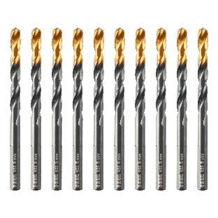 Сверло по металлу Denzel 6 мм, HSS-Tin, Golden Tip, 10 шт.