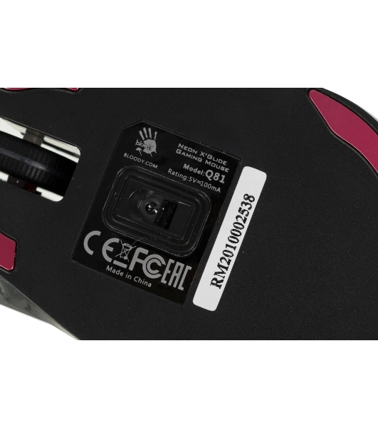 Мышь проводная A4Tech Bloody Q81 черный, 3200 dpi, USB, кнопки - 8