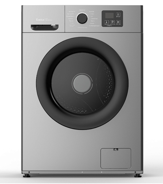 Стиральная машина Evelux EW 46121 S серебристая, загрузка фронтальная 6кг, 1000 об/мин., класс: A++