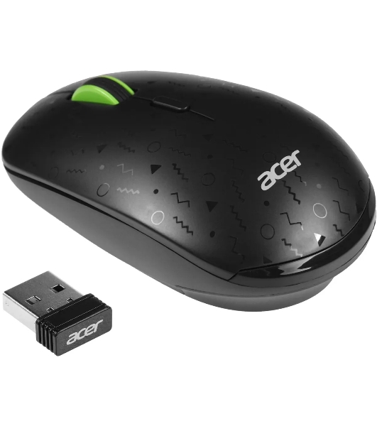 Мышь беспроводная Acer OMR307 черный, 1600 dpi, радиоканал, USB, кнопки - 4