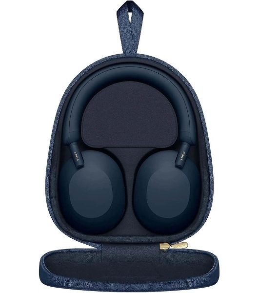 Беспроводные/проводные наушники Sony WH-1000XM5 синий, полноразмерные, Bluetooth + проводной, активное шумоподавление, до 30 ч