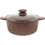 Кастрюля Maunfeld CARMEL MF24CRM01CR, 24 см, 4 л из литого алюминия со стеклянной крышкой, фото 1