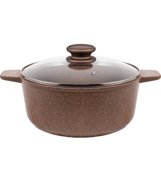Кастрюля Maunfeld CARMEL MF24CRM01CR, 24 см, 4 л из литого алюминия со стеклянной крышкой