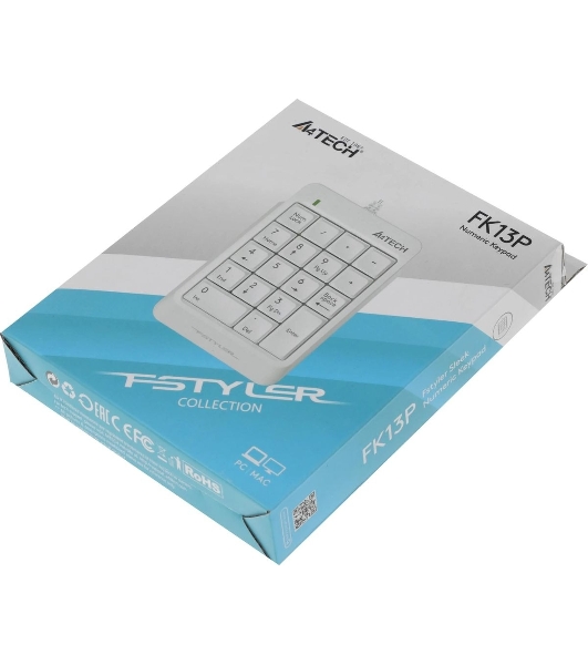 Числовой блок проводной A4Tech Fstyler FK13P, USB, белый