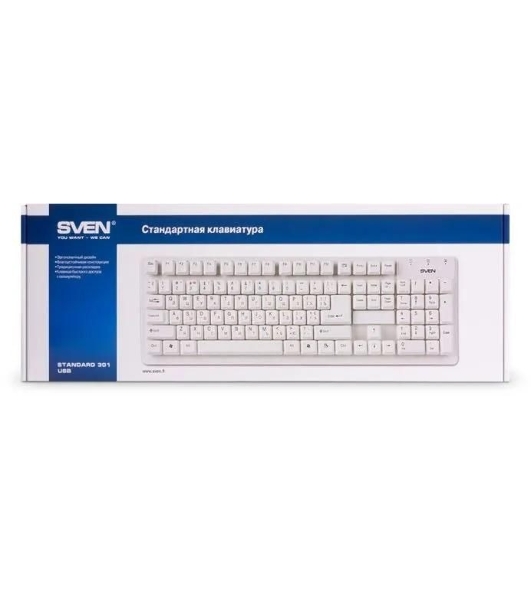 Клавиатура проводная SVEN Standard 301 USB белая