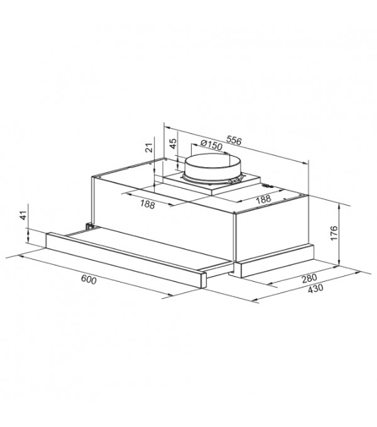 Вытяжка встраиваемая Zigmund & Shtain K 017.6 B черный, 60 см, 700 куб. м/ч, 51 дБ