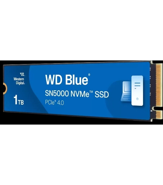 Накопитель SSD Western Digital WD Blue SN5000, 1Tb, PCIe 4.0 x4, M.2 2280, NVMe, R/W 5150/4900