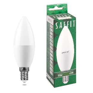 Лампа светодиодная SAFFIT SBC3715 LED 15Вт Е14 дневной матовая свеча