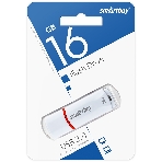 Флешка USB SmartBuy Crown white (SB16GbCRW-W), 16Gb, USB 2.0, R/W 15/5, белый/красный, фото 1